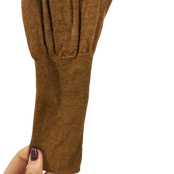 J.Crew Halle Crewneck Merino Wool Sweater Luxury Camel Size L - Picture 4 of 7